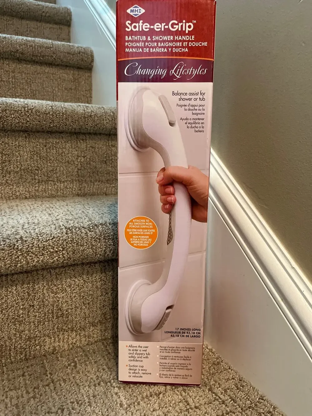 Safe-er-Grip bathtub and shower handle. New
